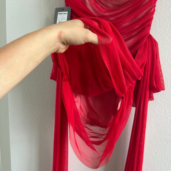 Norma Kamali Strapless Bill Pickleball With Bow Size Large New - Picture 8 of 8